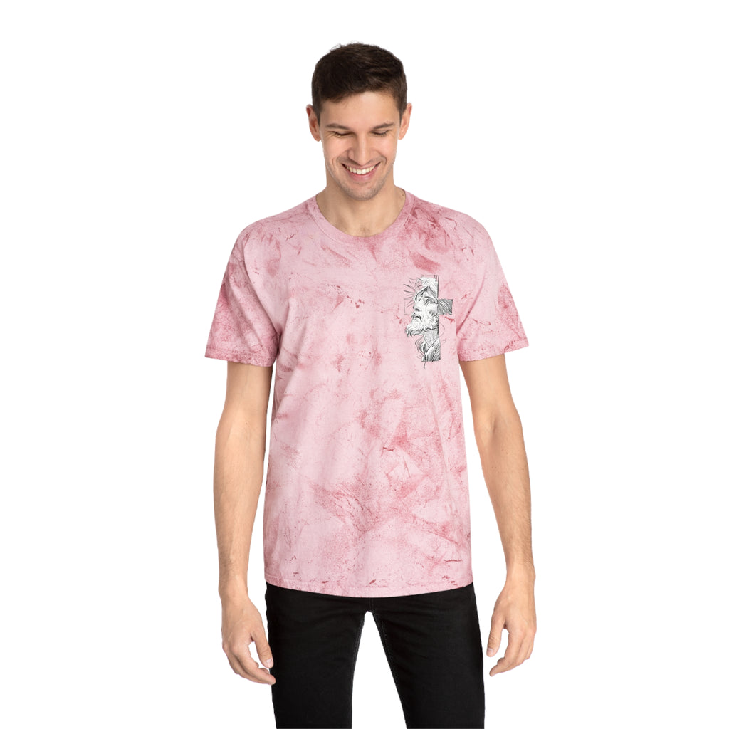 Christian Tie-Dye T-Shirt — Outstretched Hand & 1 John 4:10 Scripture Tee