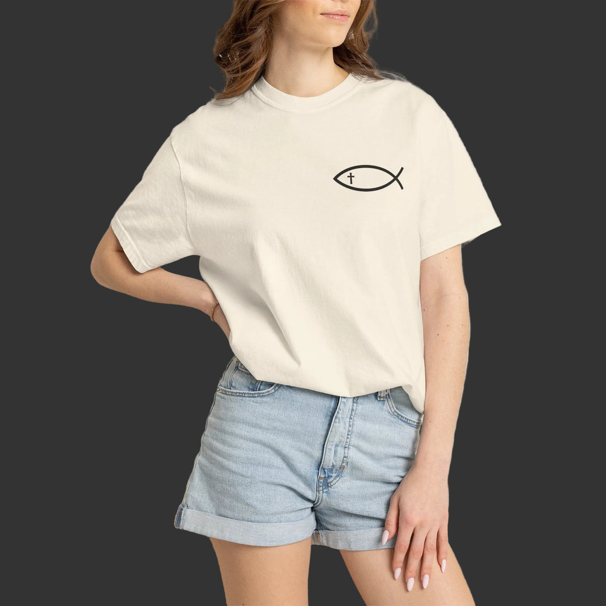 Matthew 4:19 - Jesus Fish Logo T-Shirt