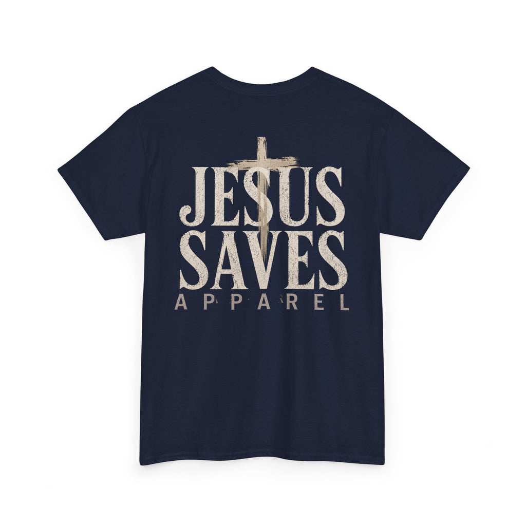 Jesus Saves Apparel T-Shirt | Christian faith tee, cross logo