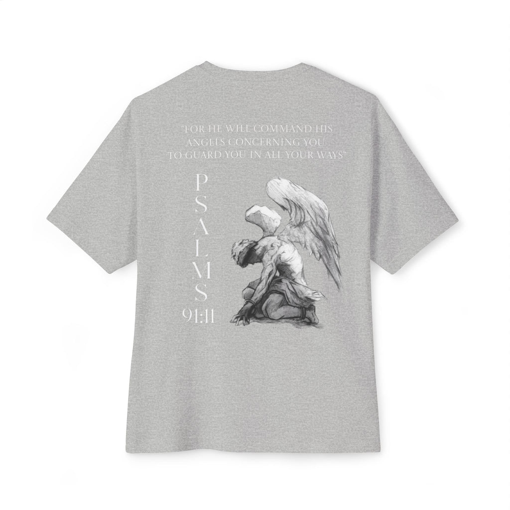 Boxy Tee — Kneeling Angel Graphic Back Print