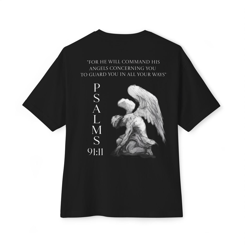 Boxy Tee — Kneeling Angel Graphic Back Print
