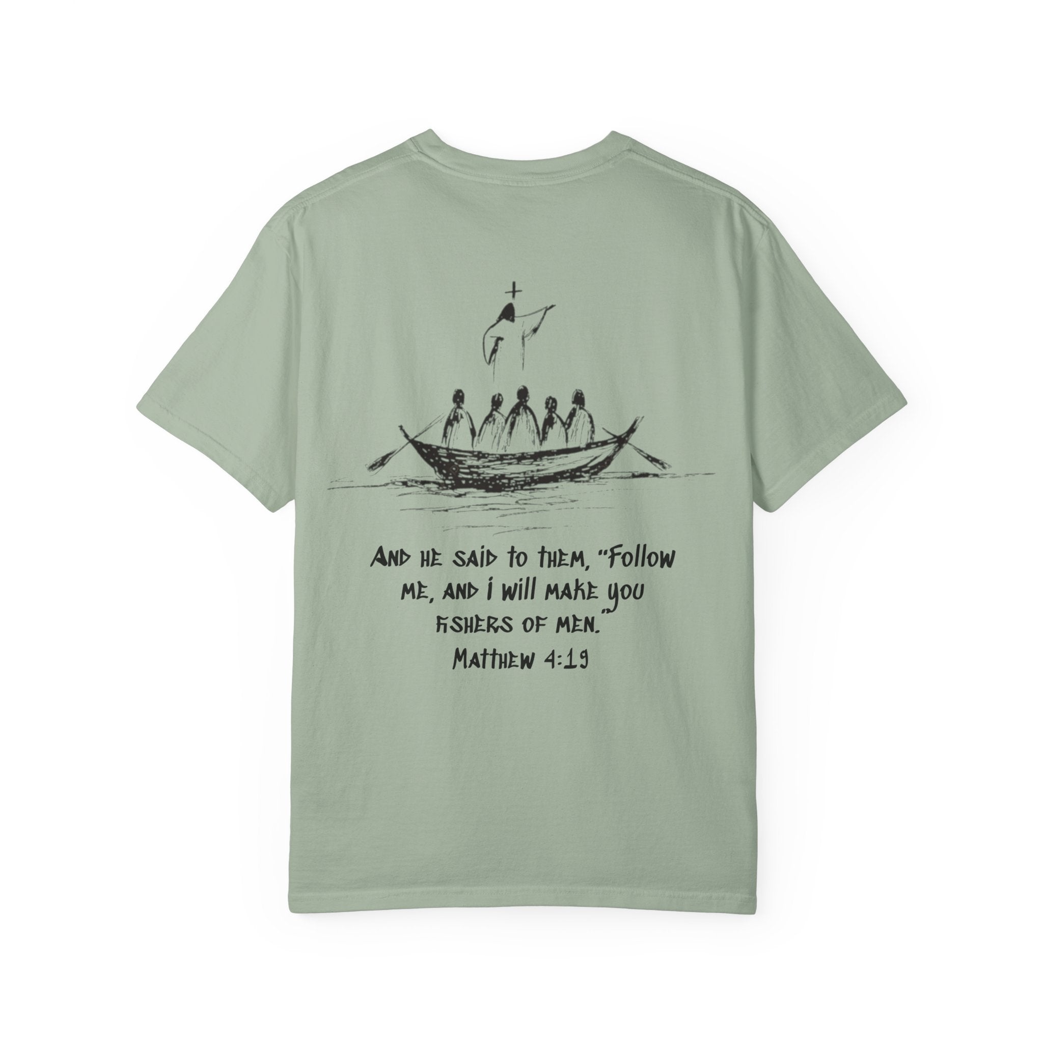 Christian Fish Logo T-Shirt — "Follow Me, and I Will Make You Fishers of Men" (Matthew 4:19)