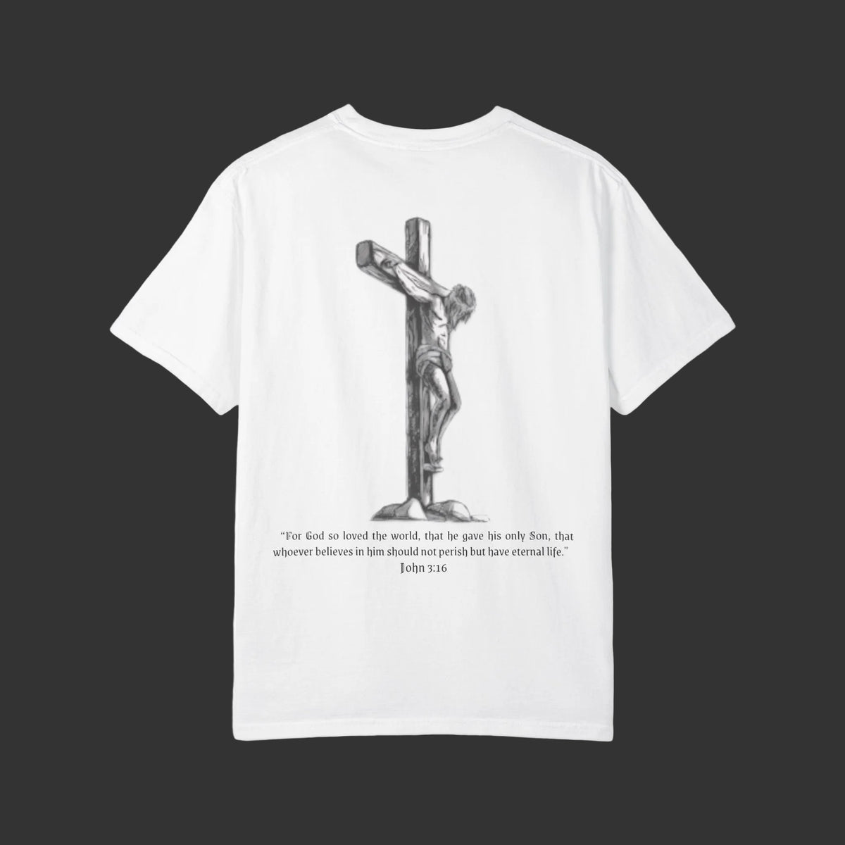John 3:16 in Hebrew | Crucifix T-shirt