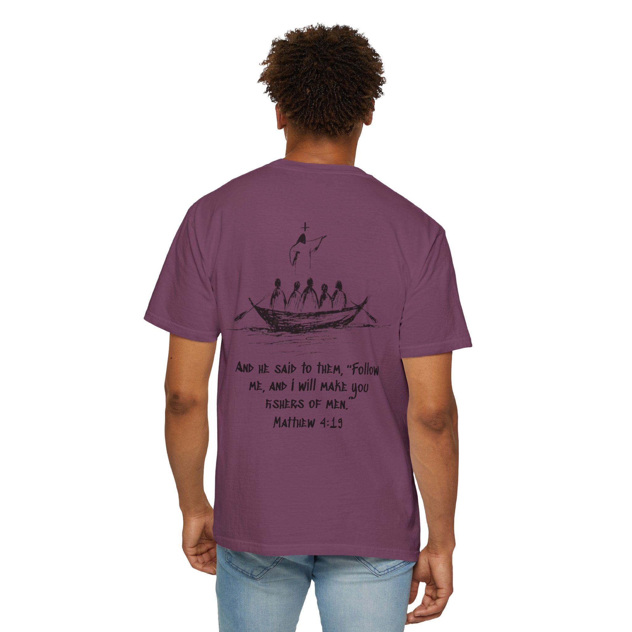 Christian Fish Logo T-Shirt — "Follow Me, and I Will Make You Fishers of Men" (Matthew 4:19)