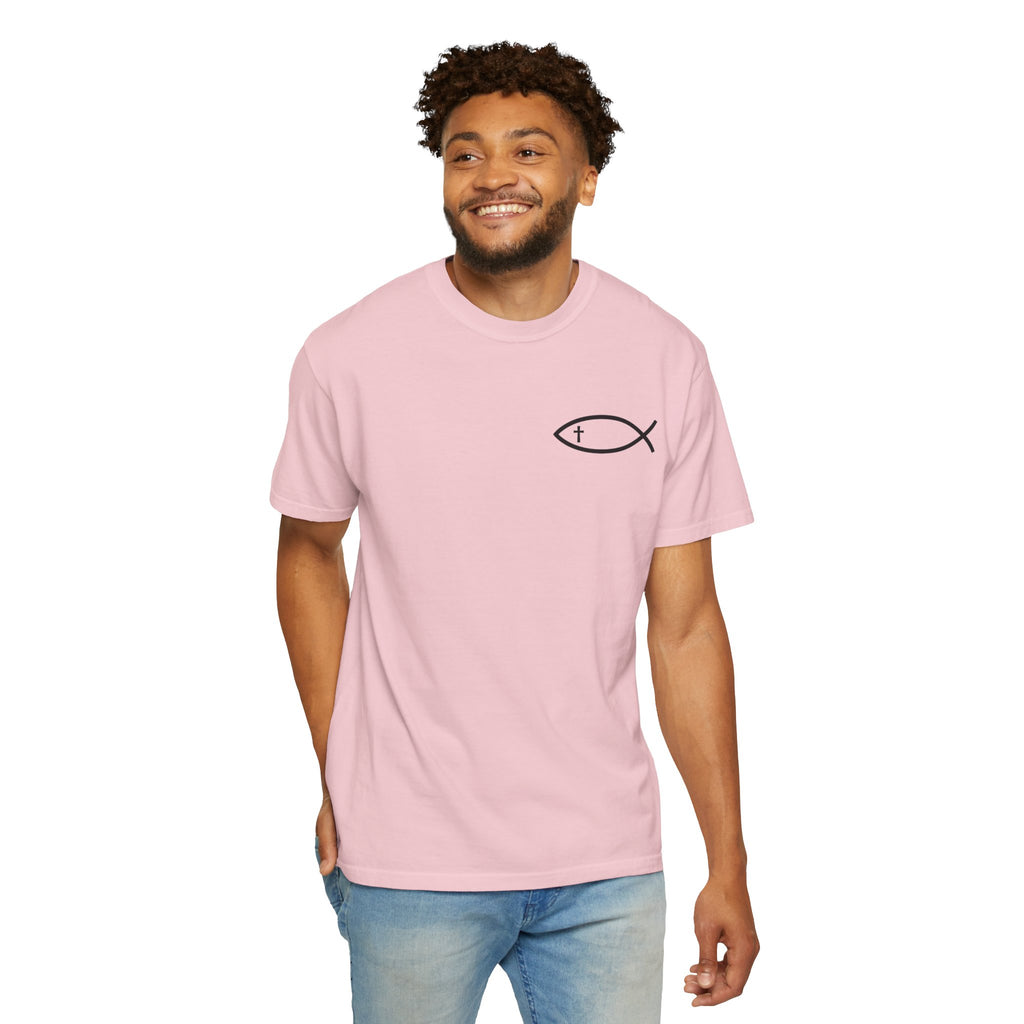 Christian Fish Logo T-Shirt — "Follow Me, and I Will Make You Fishers of Men" (Matthew 4:19)