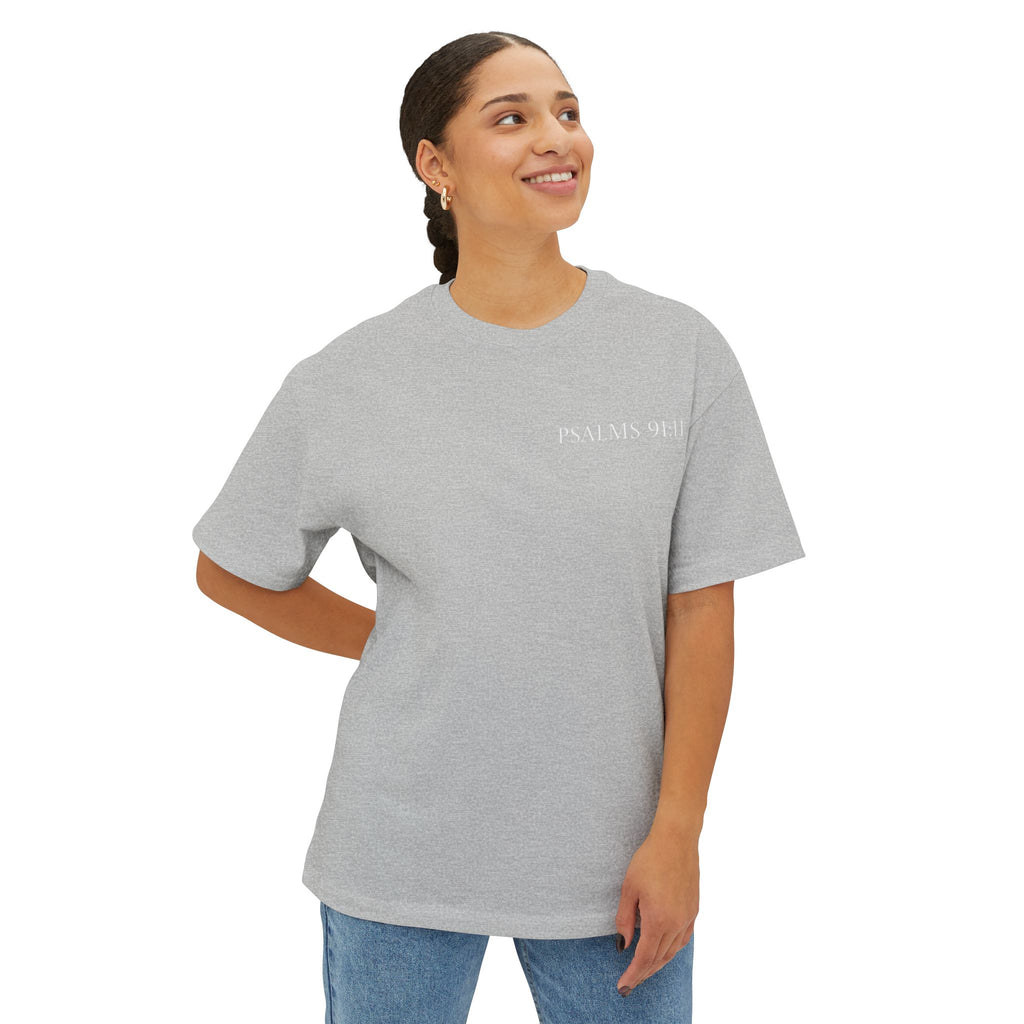 Boxy Tee — Kneeling Angel Graphic Back Print