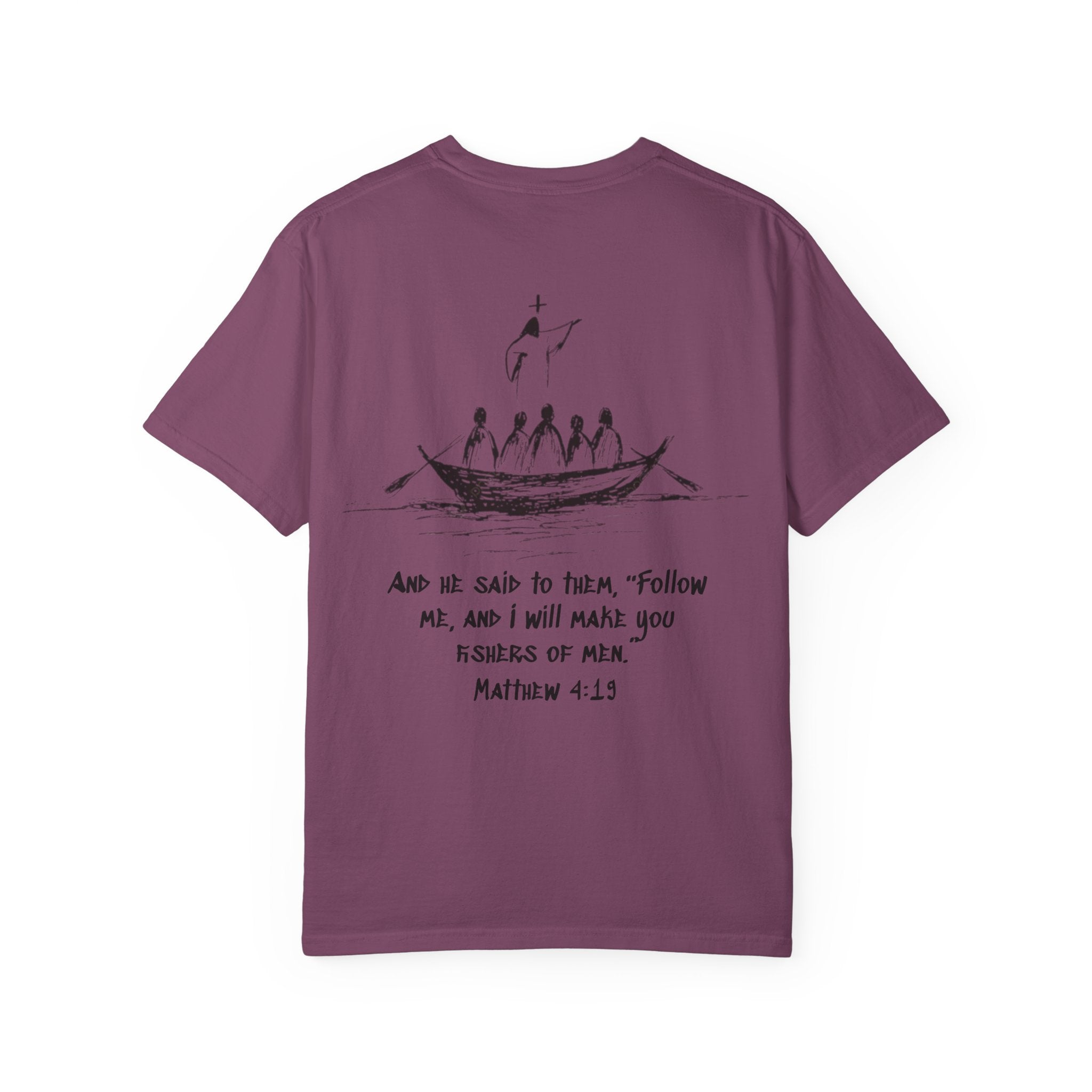 Christian Fish Logo T-Shirt — "Follow Me, and I Will Make You Fishers of Men" (Matthew 4:19)
