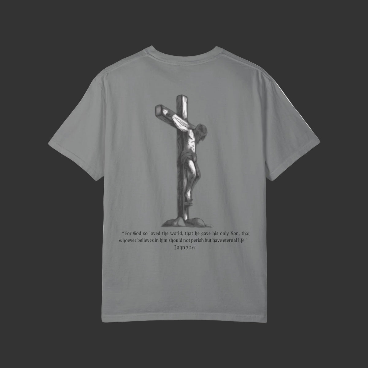 John 3:16 in Hebrew | Crucifix T-shirt