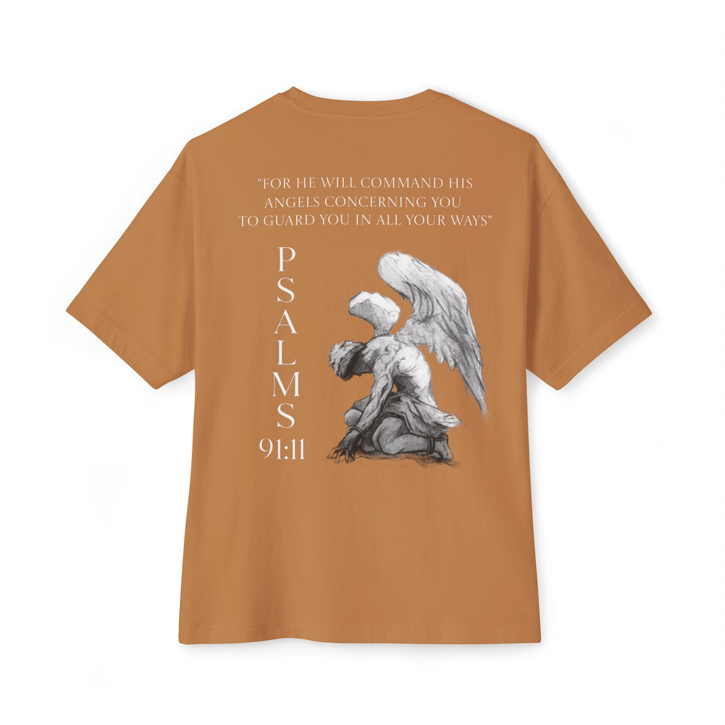 Boxy Tee — Kneeling Angel Graphic Back Print