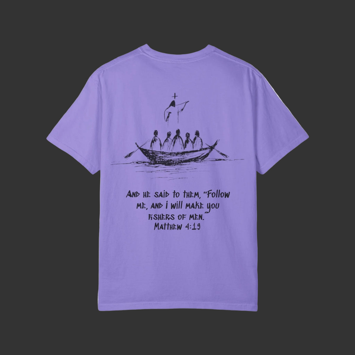 Matthew 4:19 - Jesus Fish Logo T-Shirt