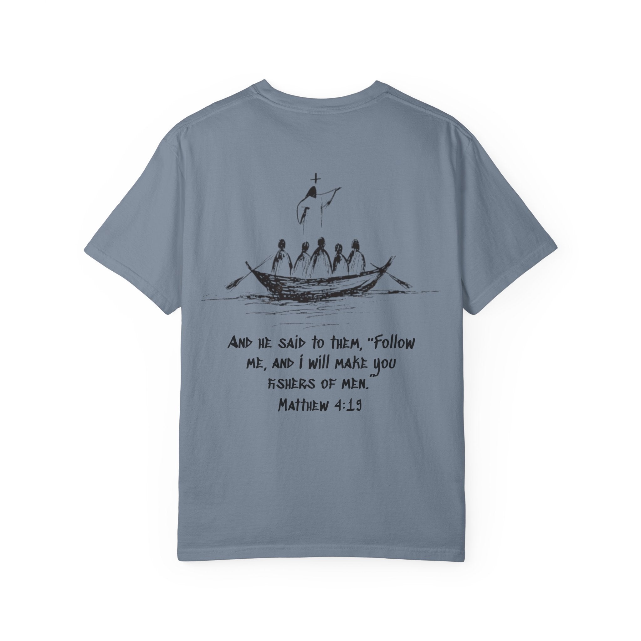 Christian Fish Logo T-Shirt — "Follow Me, and I Will Make You Fishers of Men" (Matthew 4:19)