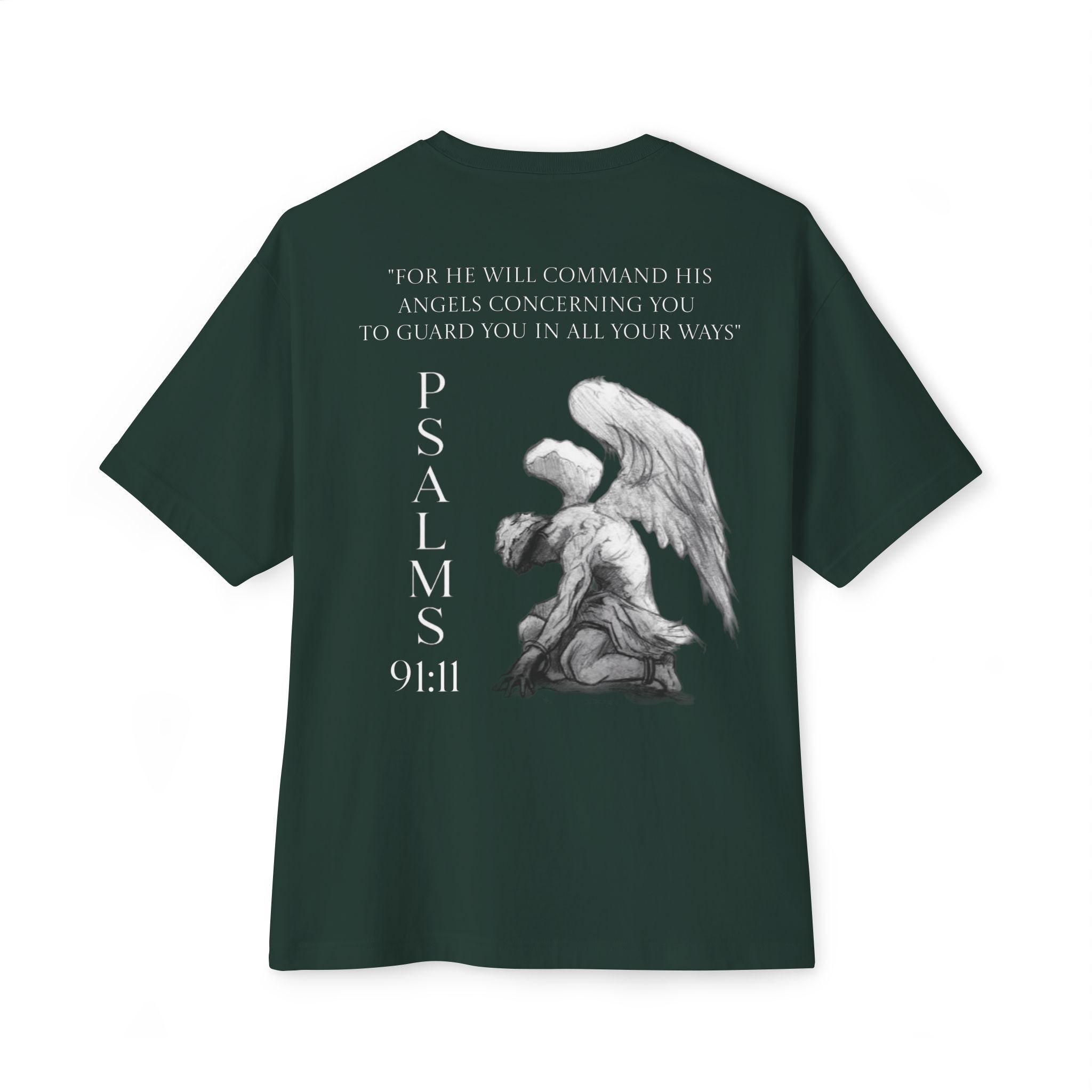 Boxy Tee — Kneeling Angel Graphic Back Print