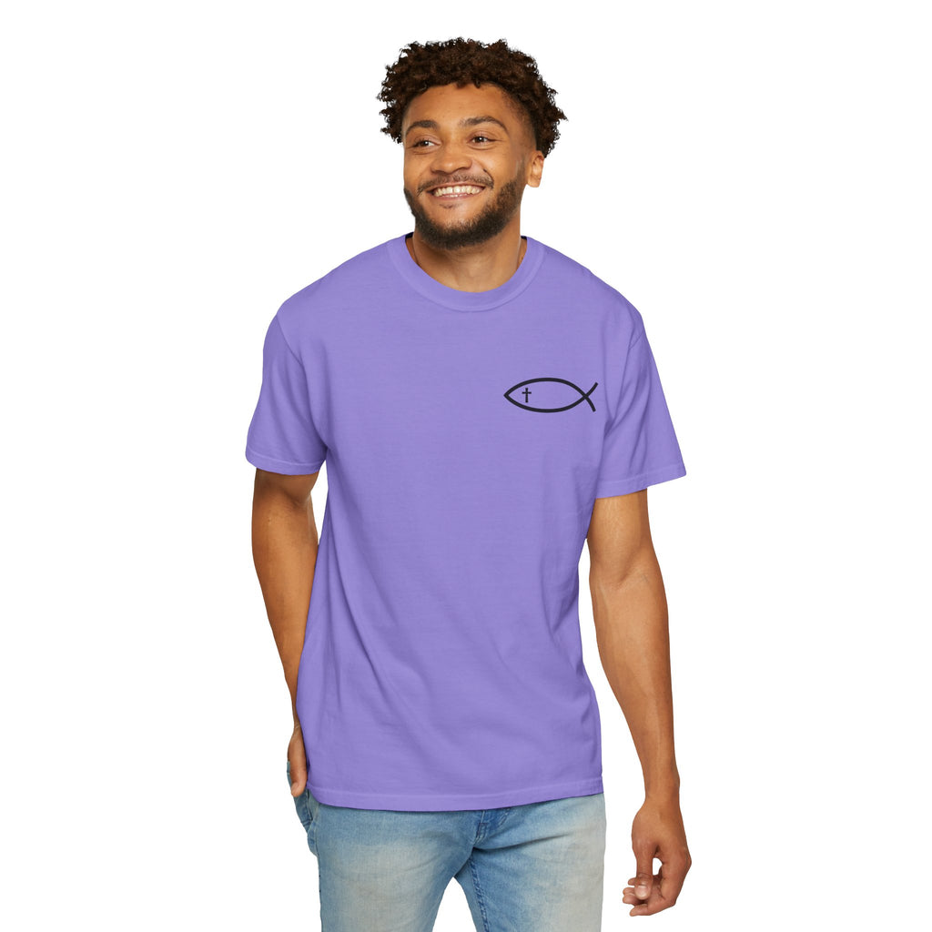 Christian Fish Logo T-Shirt — "Follow Me, and I Will Make You Fishers of Men" (Matthew 4:19)