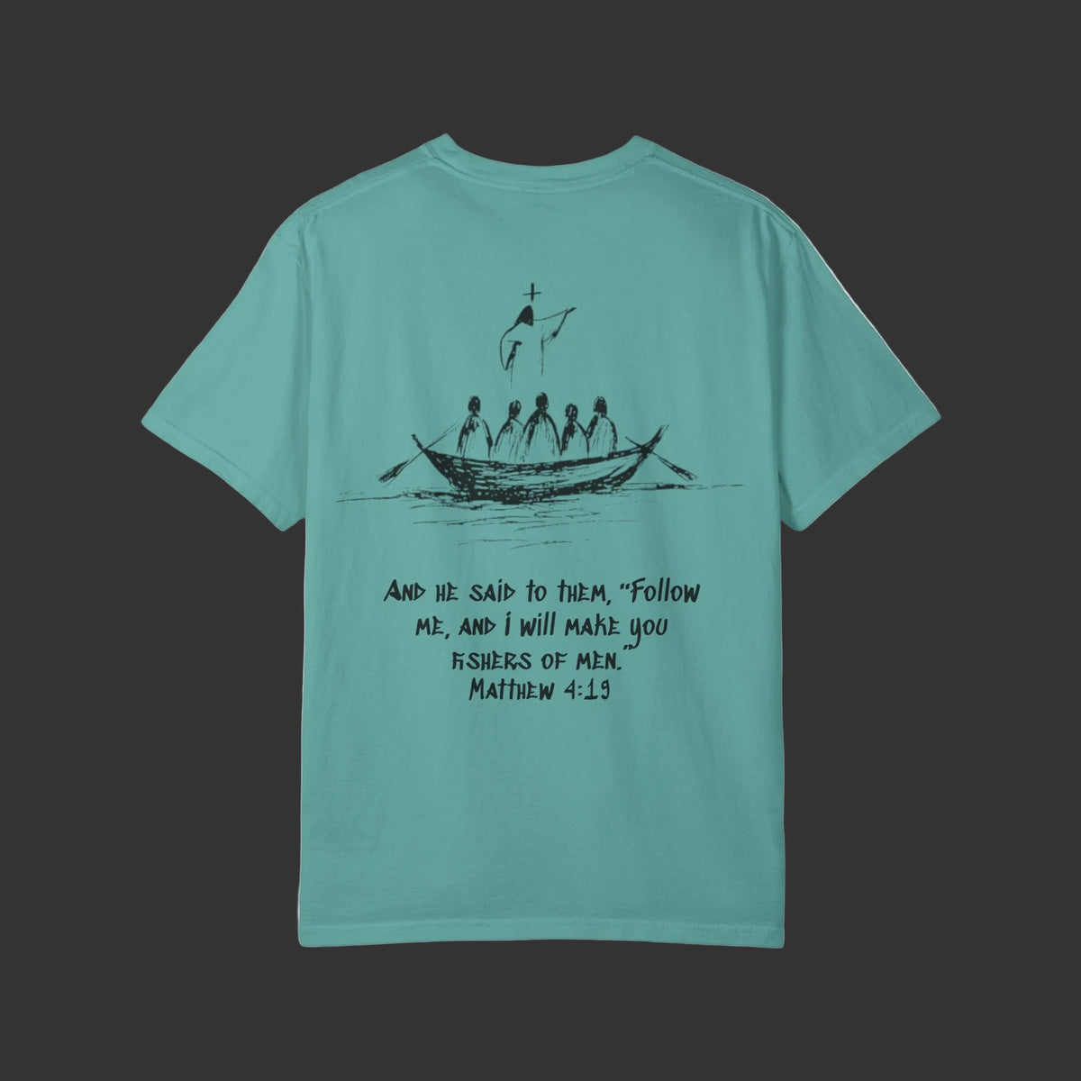 Matthew 4:19 - Jesus Fish Logo T-Shirt