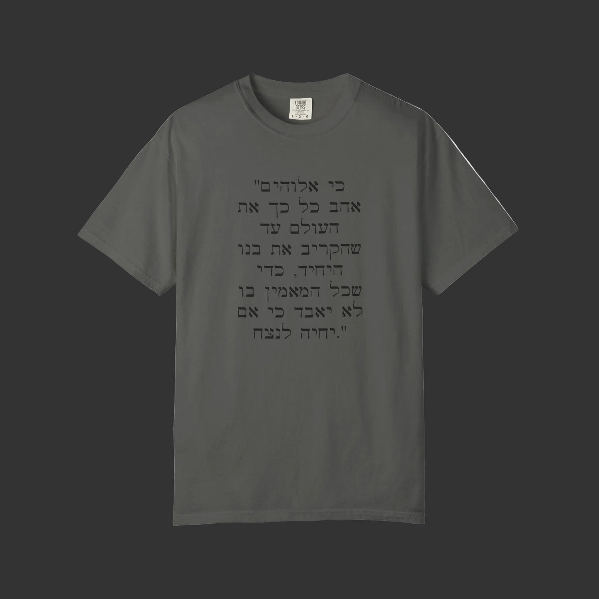 John 3:16 in Hebrew | Crucifix T-shirt