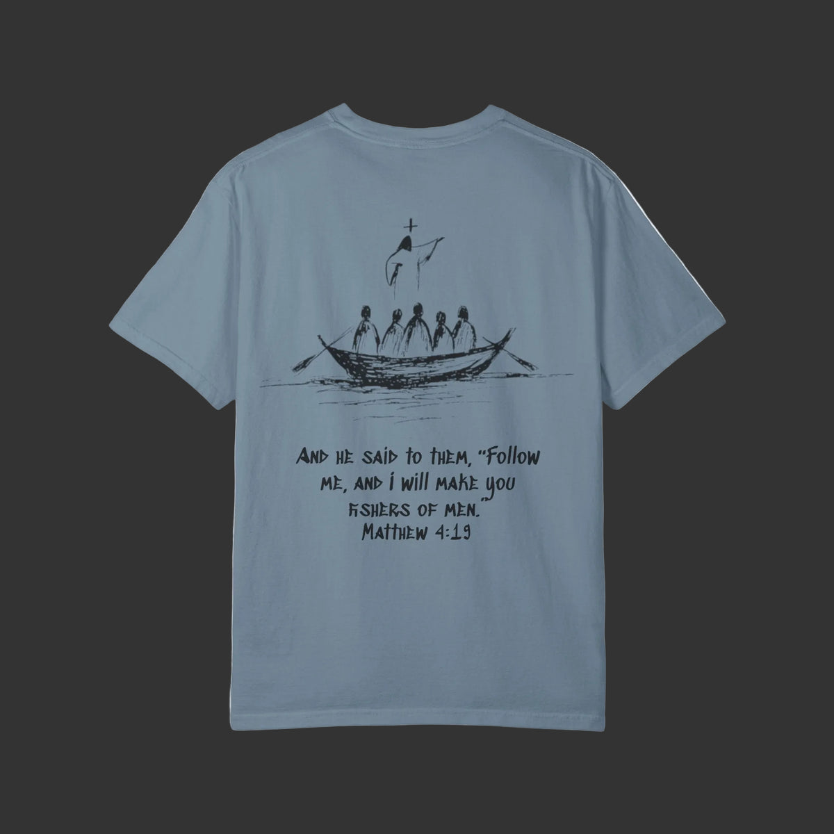 Matthew 4:19 - Jesus Fish Logo T-Shirt