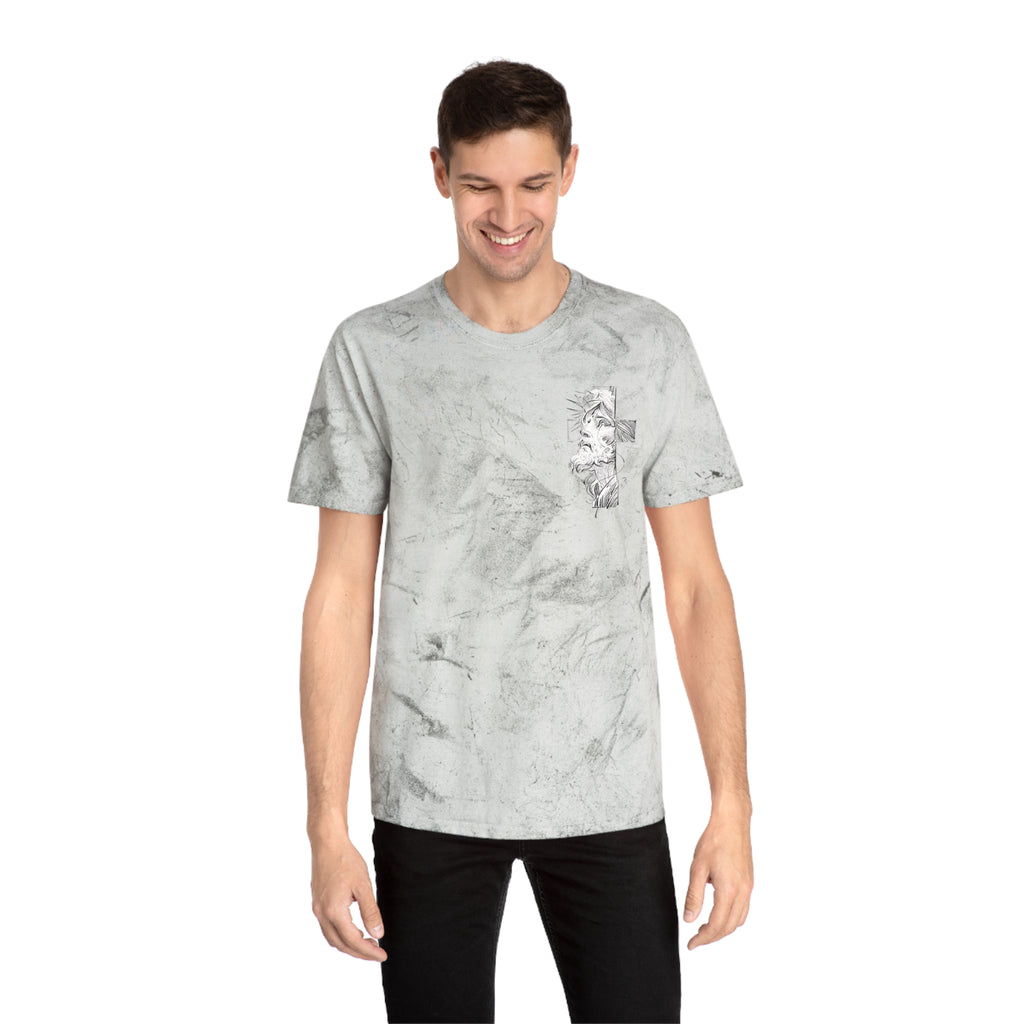 Christian Tie-Dye T-Shirt — Outstretched Hand & 1 John 4:10 Scripture Tee