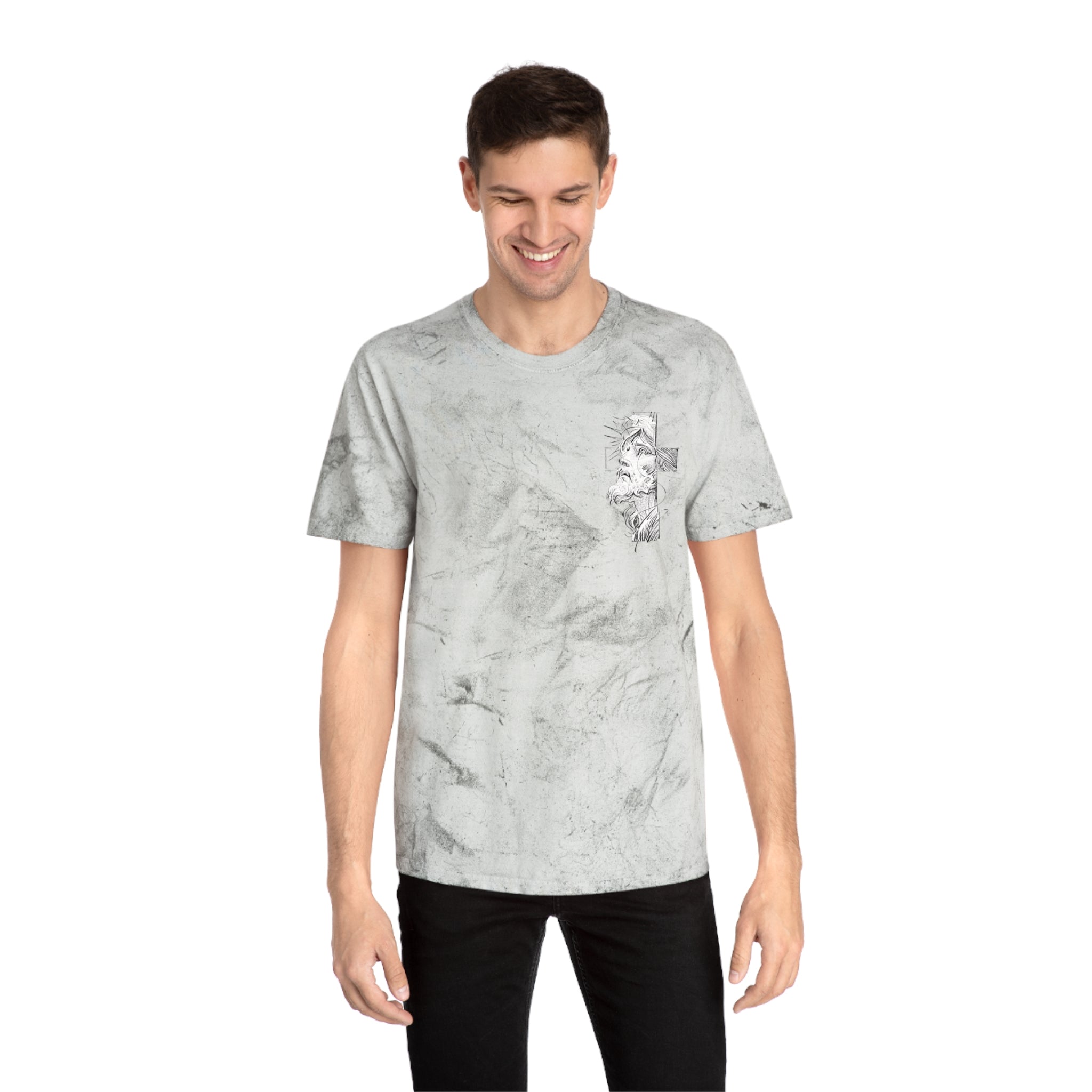 Christian Tie-Dye T-Shirt — Outstretched Hand & 1 John 4:10 Scripture Tee