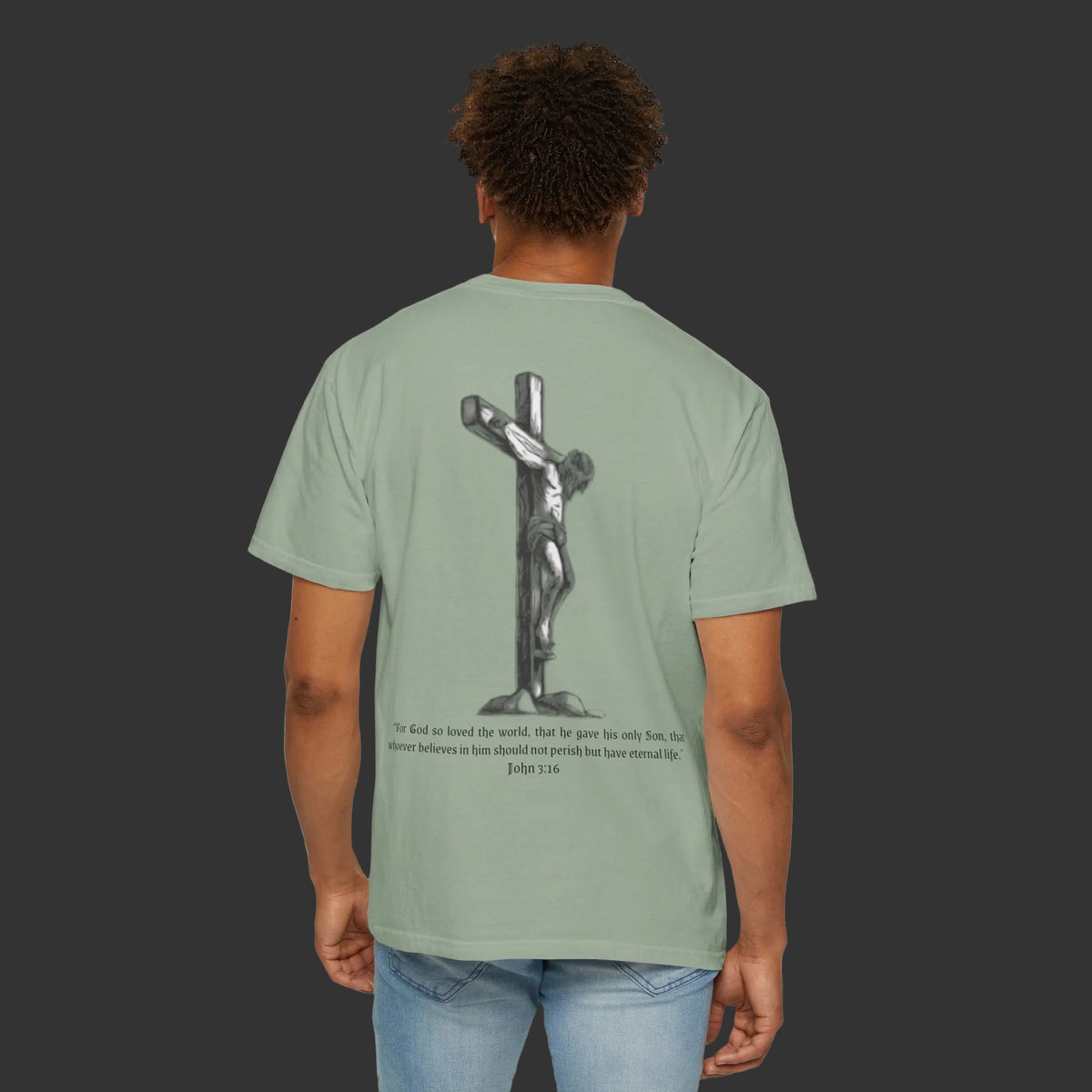 John 3:16 in Hebrew | Crucifix T-shirt