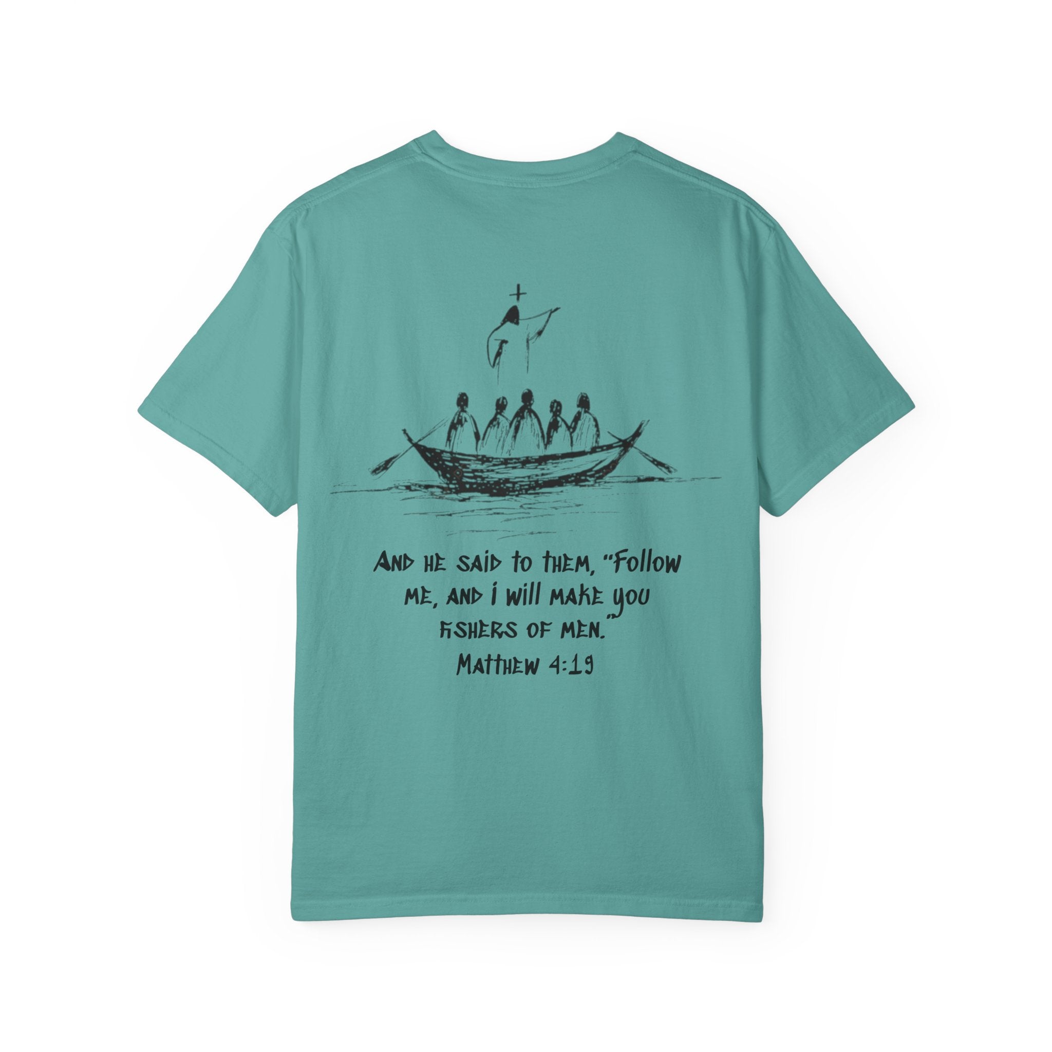 Christian Fish Logo T-Shirt — "Follow Me, and I Will Make You Fishers of Men" (Matthew 4:19)