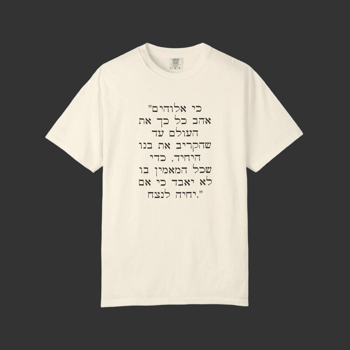 John 3:16 in Hebrew | Crucifix T-shirt