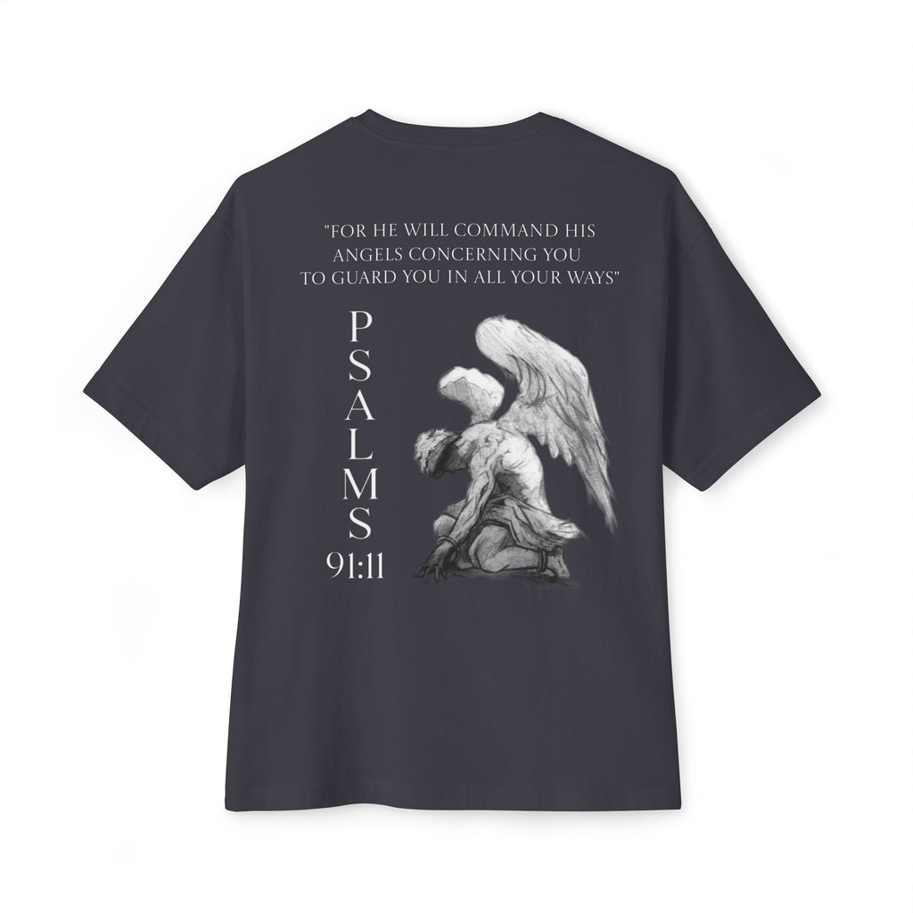 Boxy Tee — Kneeling Angel Graphic Back Print