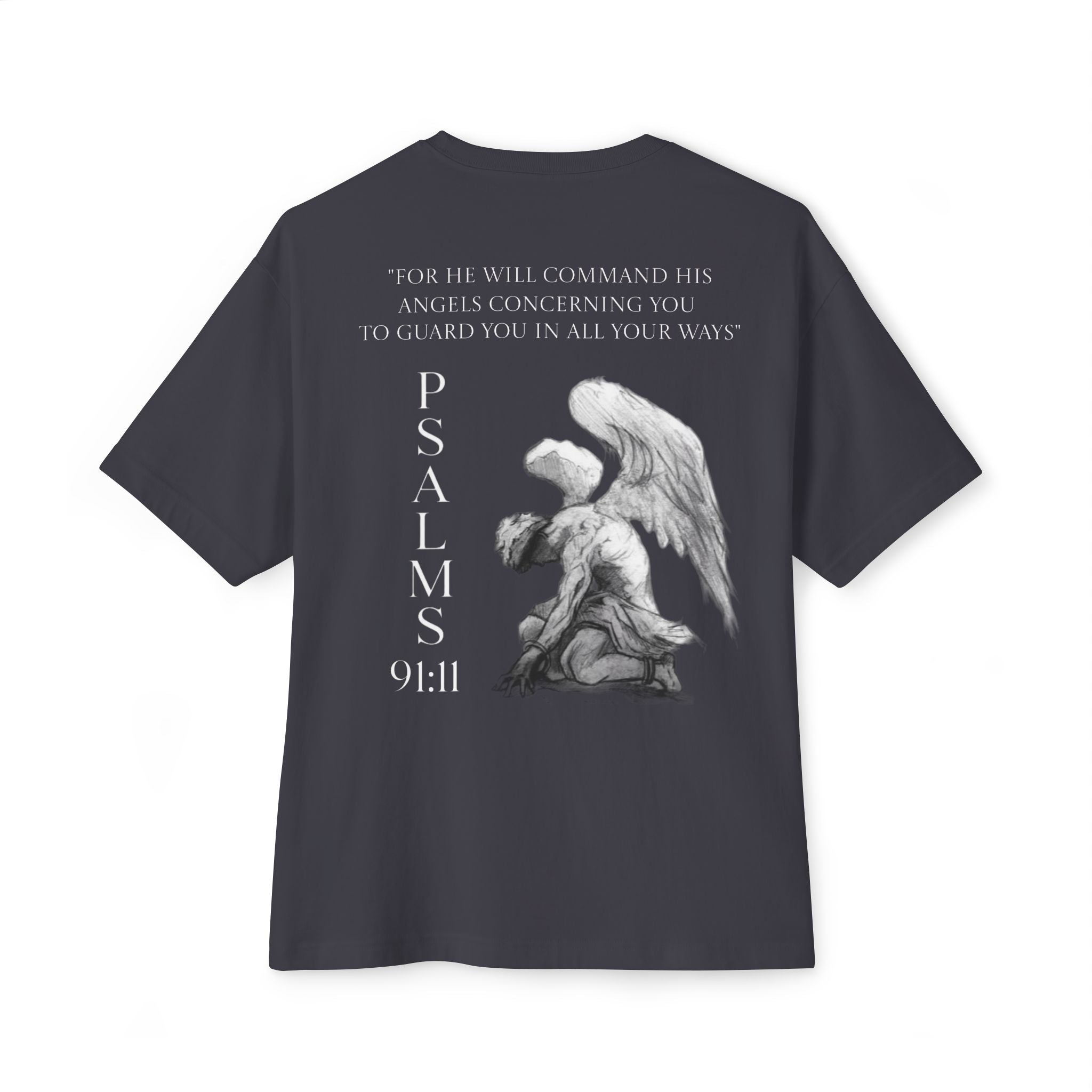 Boxy Tee — Kneeling Angel Graphic Back Print