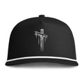 Sunwashed Rope Cap - Distressed Cross Embroidered Snapback Hat