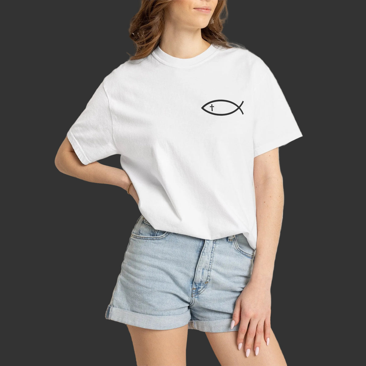 Matthew 4:19 - Jesus Fish Logo T-Shirt