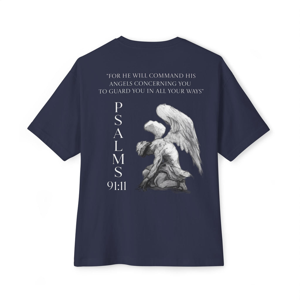 Boxy Tee — Kneeling Angel Graphic Back Print