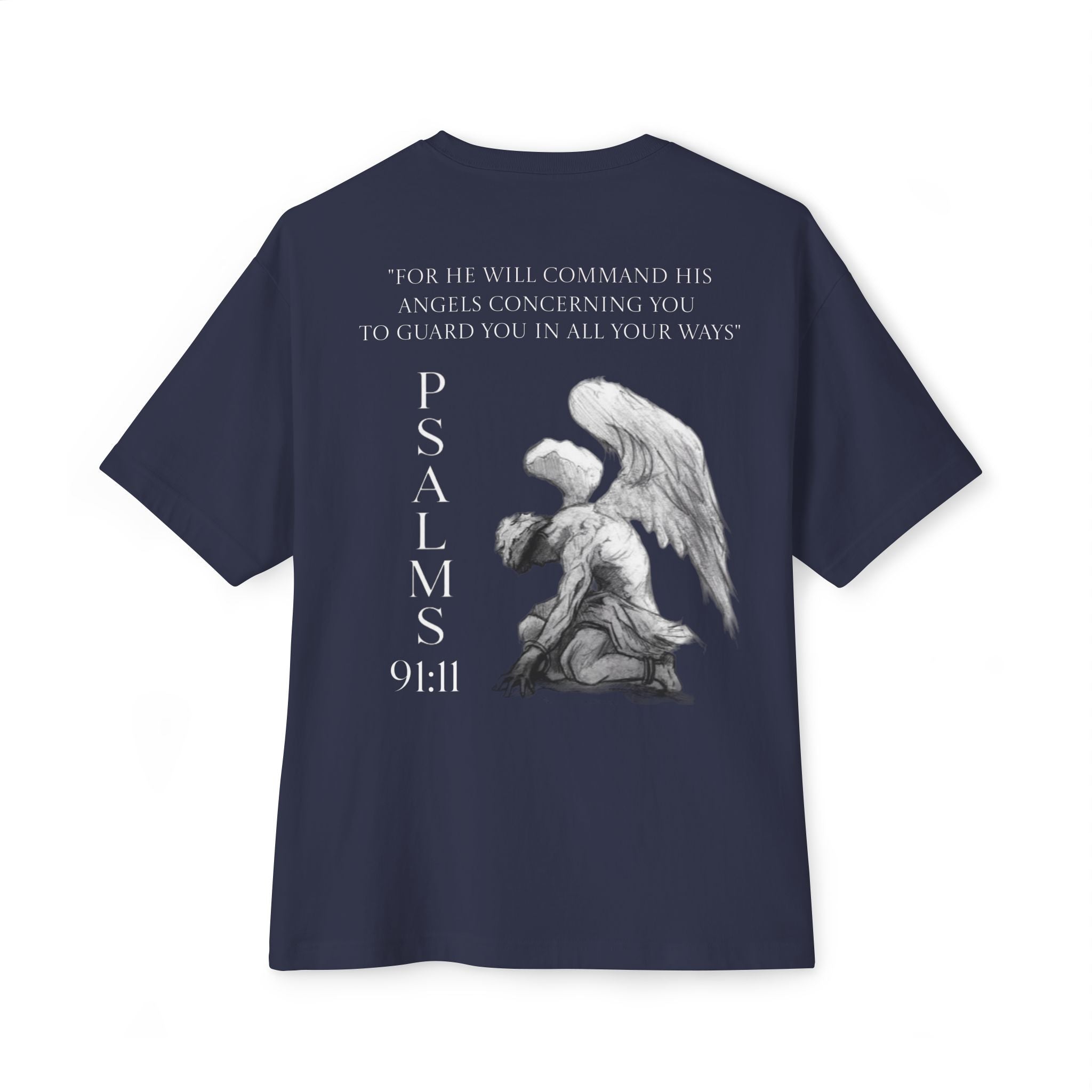 Boxy Tee — Kneeling Angel Graphic Back Print