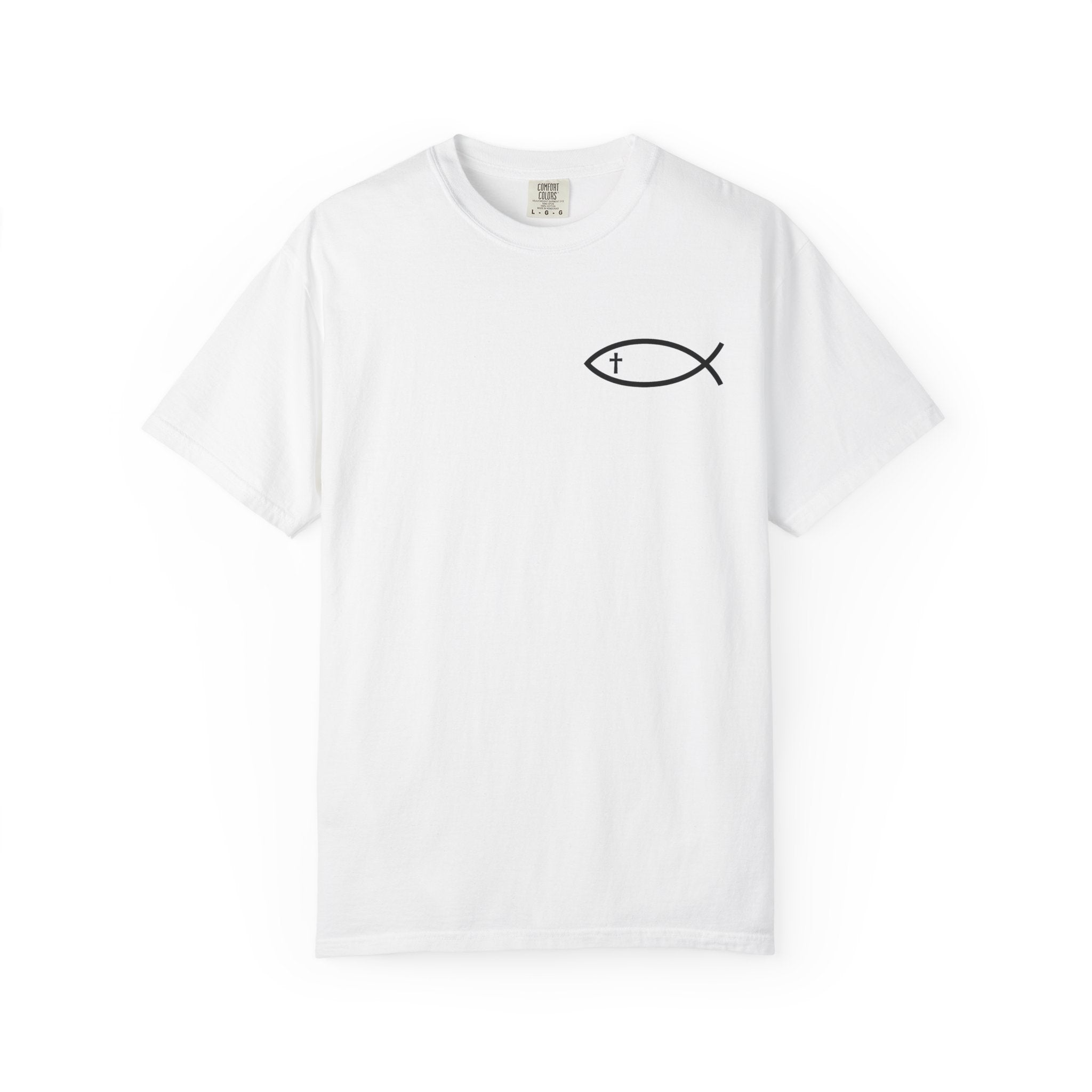 Christian Fish Logo T-Shirt — "Follow Me, and I Will Make You Fishers of Men" (Matthew 4:19)