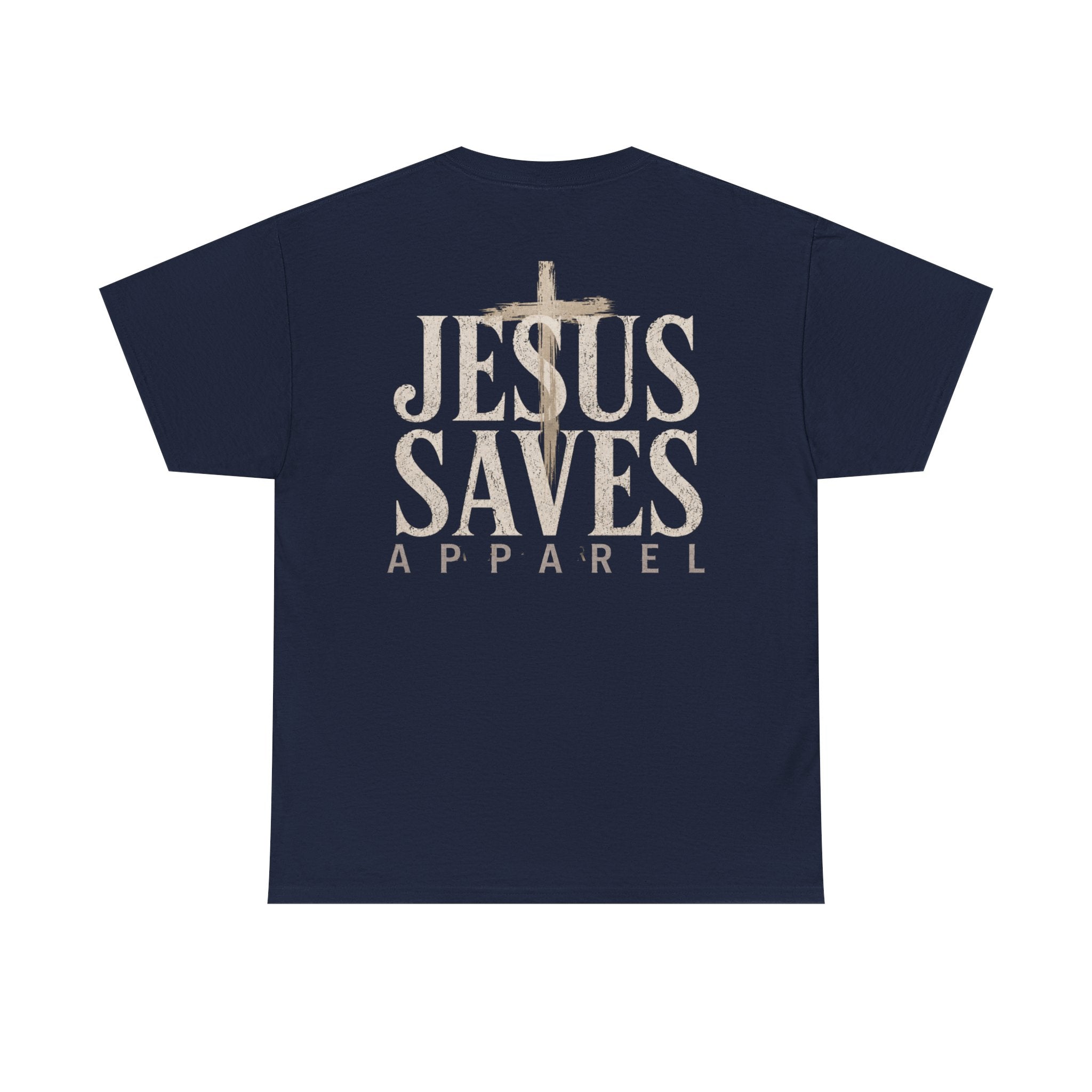 Jesus Saves Apparel T-Shirt | Christian faith tee, cross logo