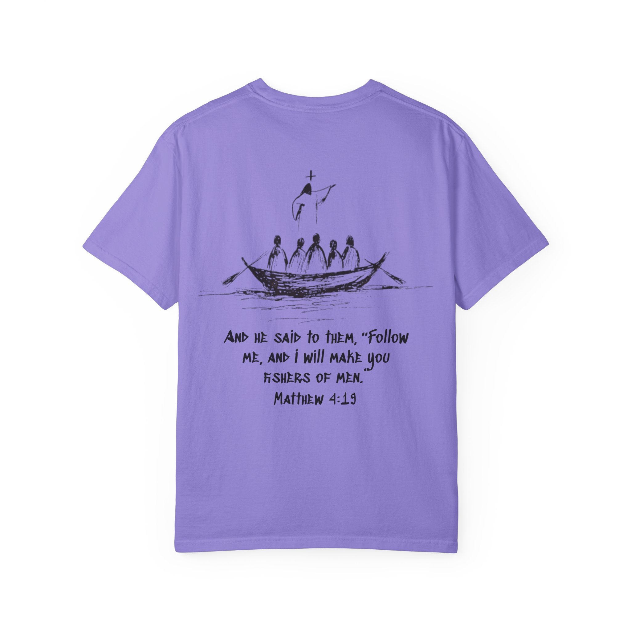 Christian Fish Logo T-Shirt — "Follow Me, and I Will Make You Fishers of Men" (Matthew 4:19)