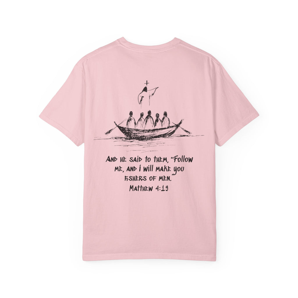 Christian Fish Logo T-Shirt — "Follow Me, and I Will Make You Fishers of Men" (Matthew 4:19)