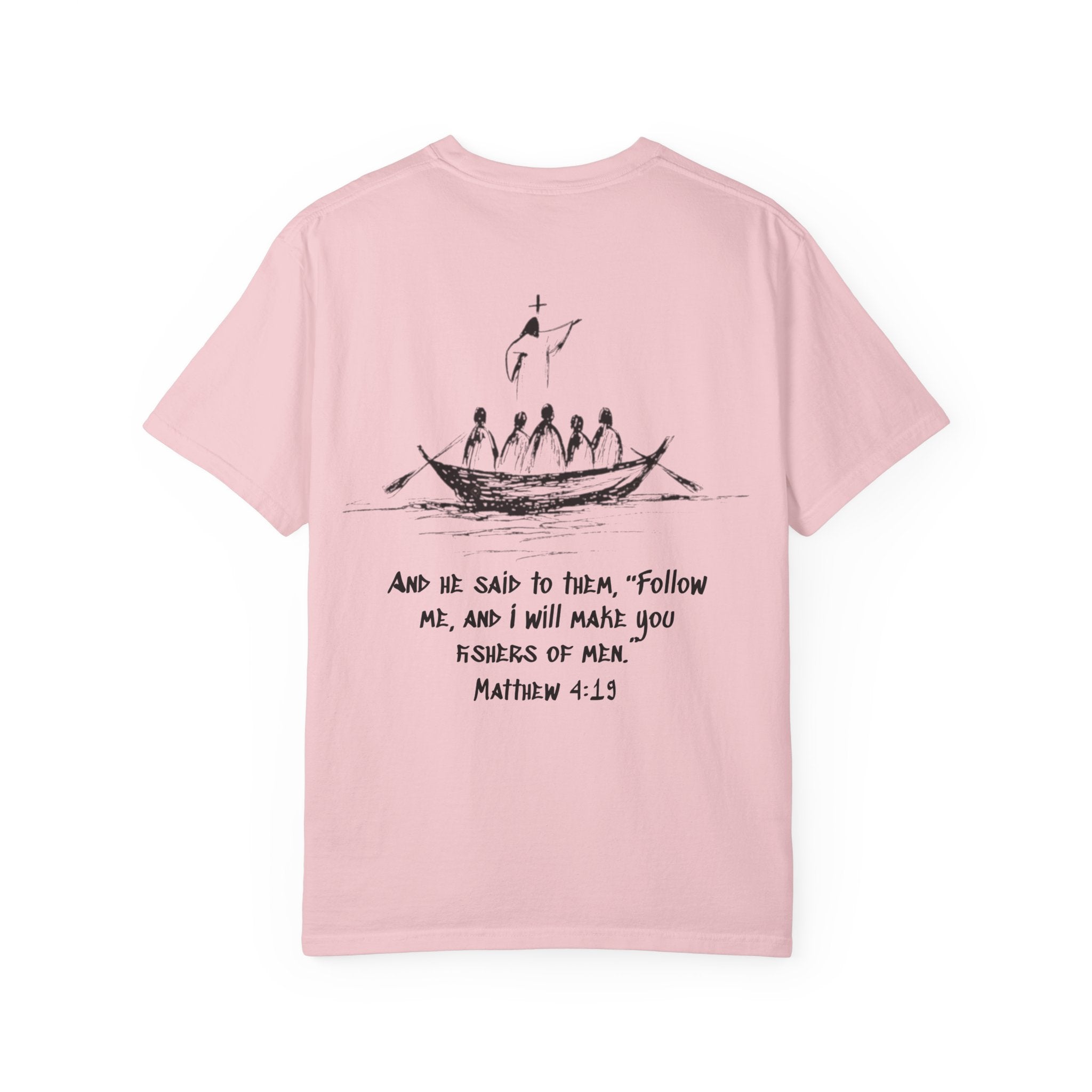 Christian Fish Logo T-Shirt — "Follow Me, and I Will Make You Fishers of Men" (Matthew 4:19)