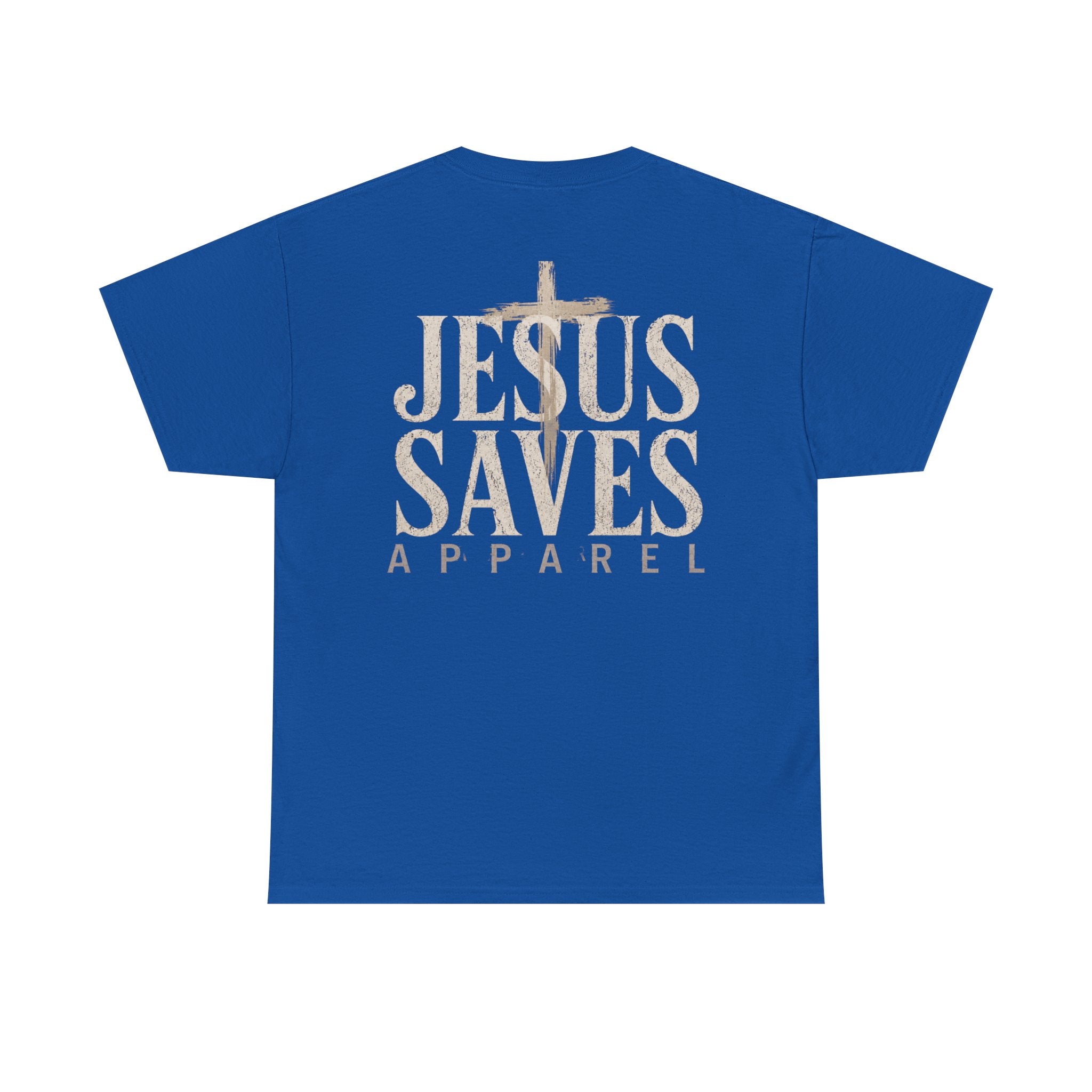 Jesus Saves Apparel T-Shirt | Christian faith tee, cross logo