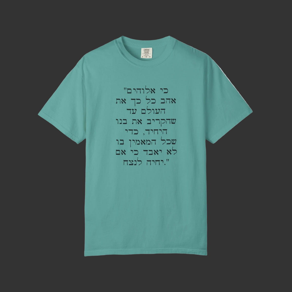 John 3:16 in Hebrew | Crucifix T-shirt