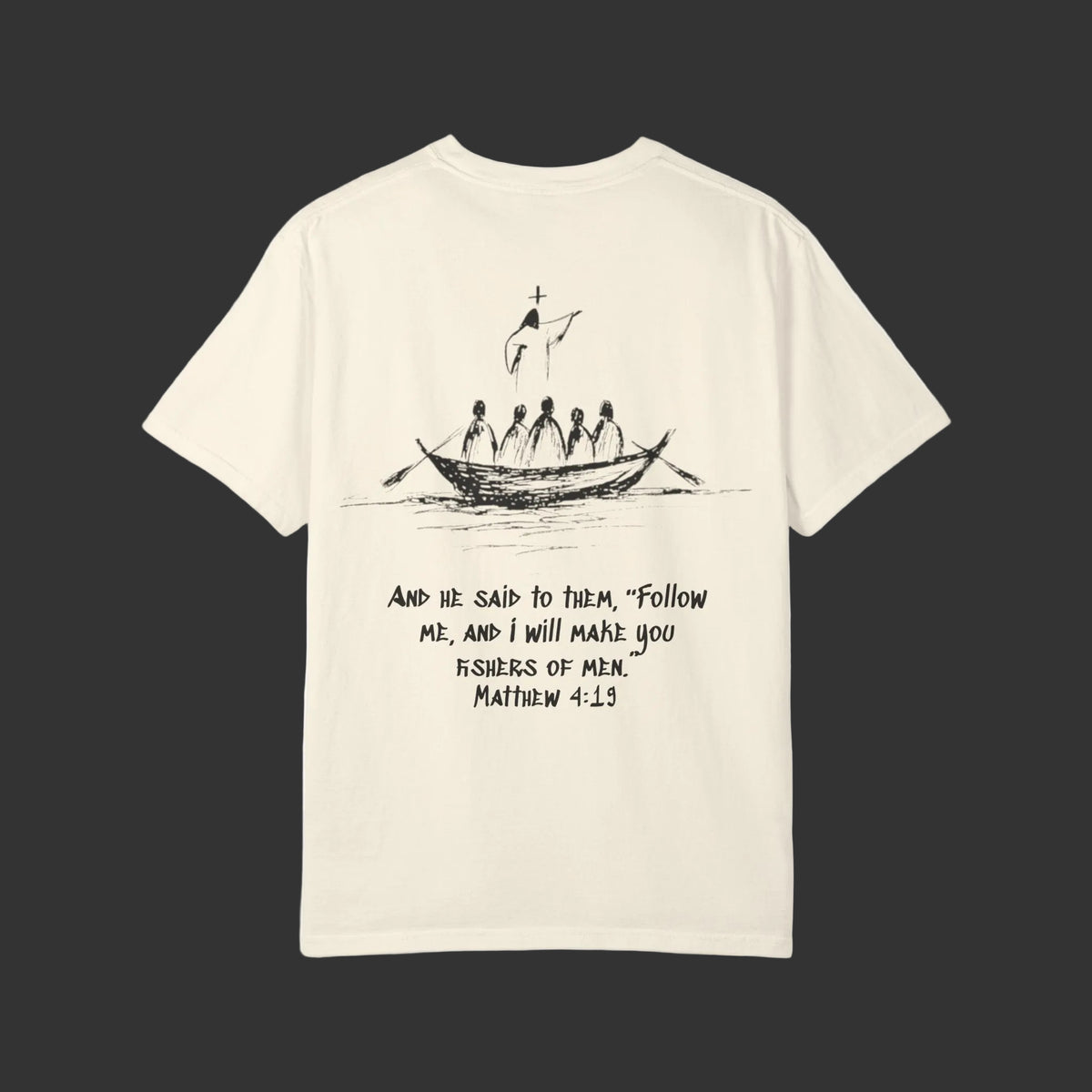 Matthew 4:19 - Jesus Fish Logo T-Shirt