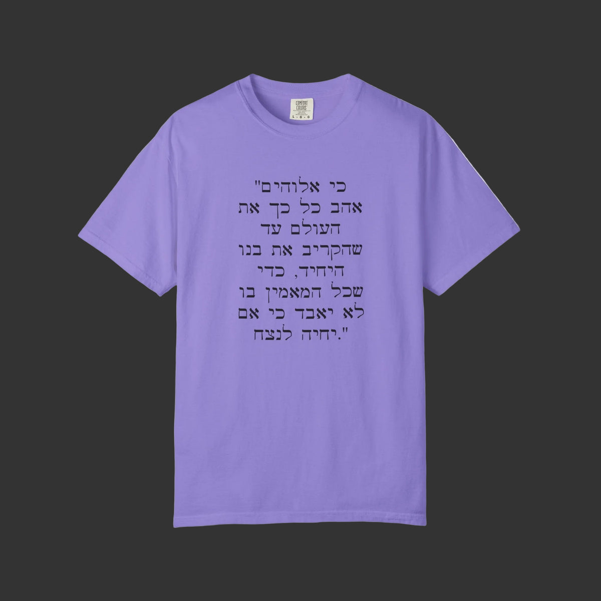 John 3:16 in Hebrew | Crucifix T-shirt