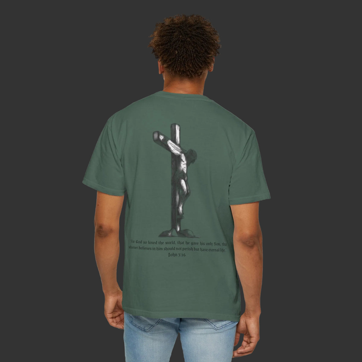 John 3:16 in Hebrew | Crucifix T-shirt
