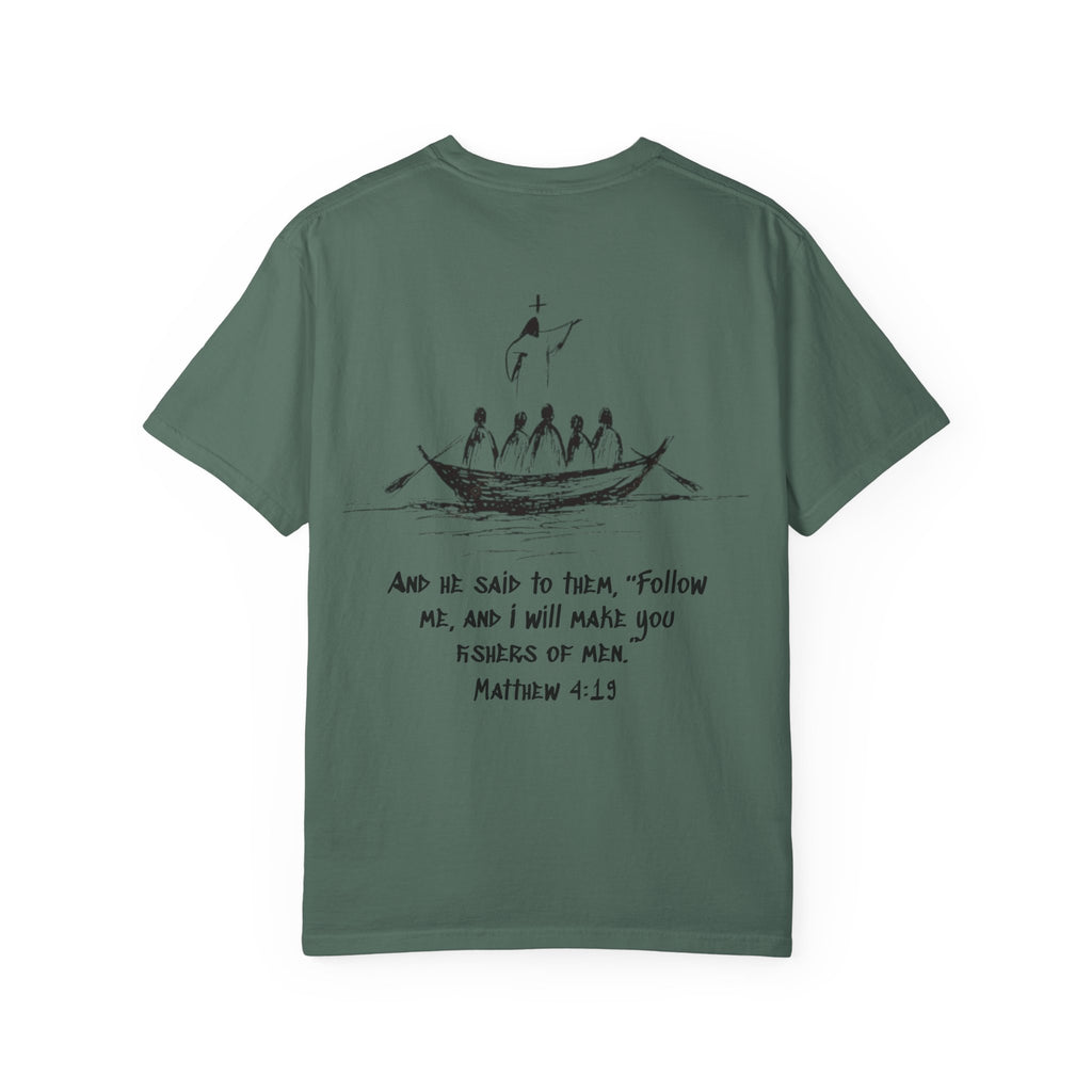 Christian Fish Logo T-Shirt — "Follow Me, and I Will Make You Fishers of Men" (Matthew 4:19)