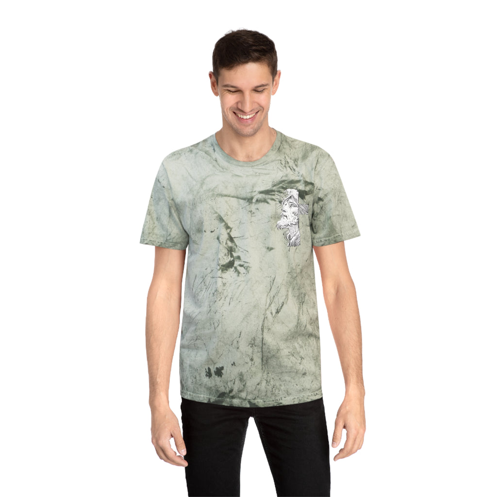 Christian Tie-Dye T-Shirt — Outstretched Hand & 1 John 4:10 Scripture Tee