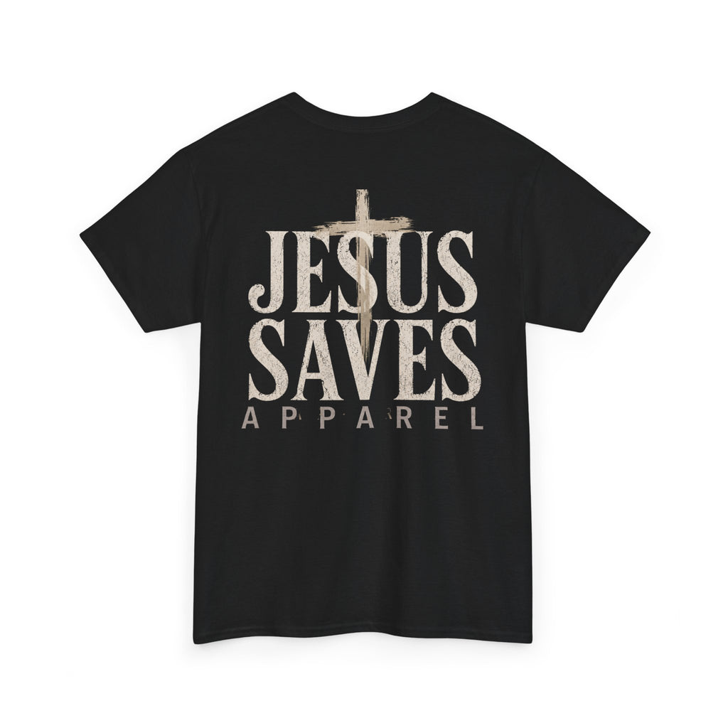 Jesus Saves Apparel T-Shirt | Christian faith tee, cross logo