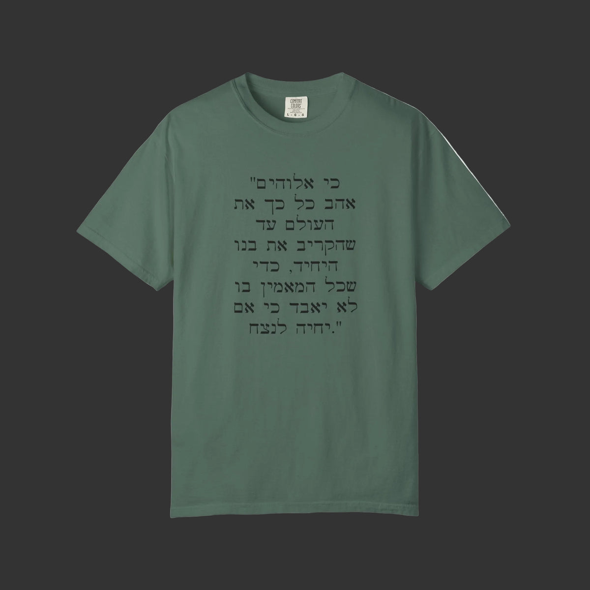 John 3:16 in Hebrew | Crucifix T-shirt