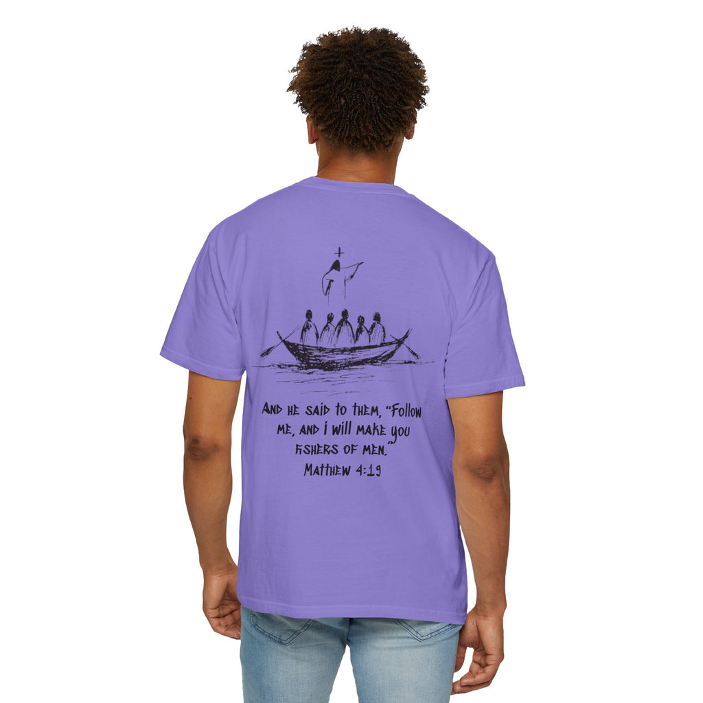Christian Fish Logo T-Shirt — "Follow Me, and I Will Make You Fishers of Men" (Matthew 4:19)