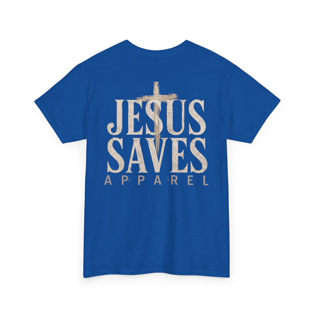 Jesus Saves Apparel T-Shirt | Christian faith tee, cross logo