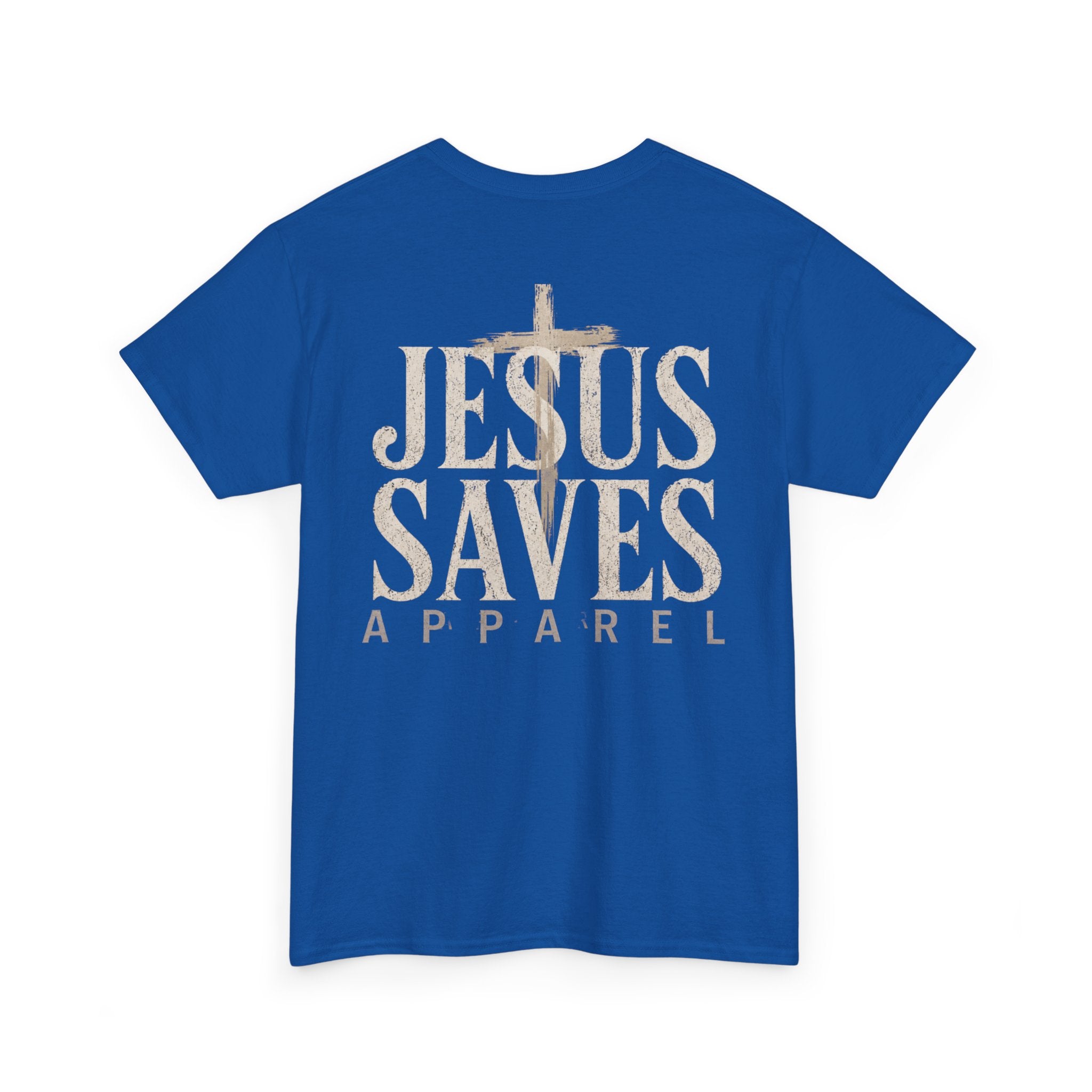Jesus Saves Apparel T-Shirt | Christian faith tee, cross logo